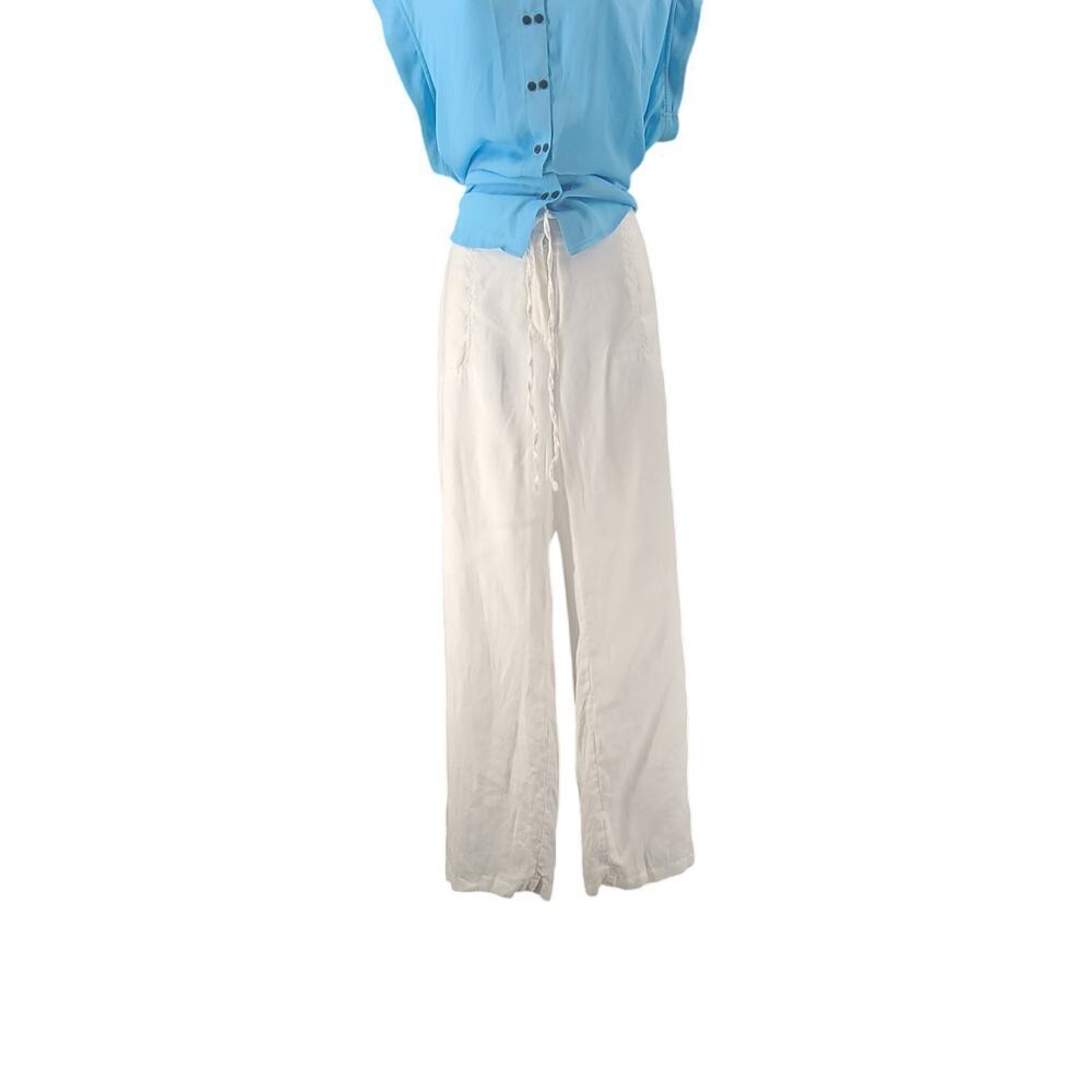 Charter Club Pants shop women's linen pants White Size XL resort wear Vacation - Picture 3 of 8